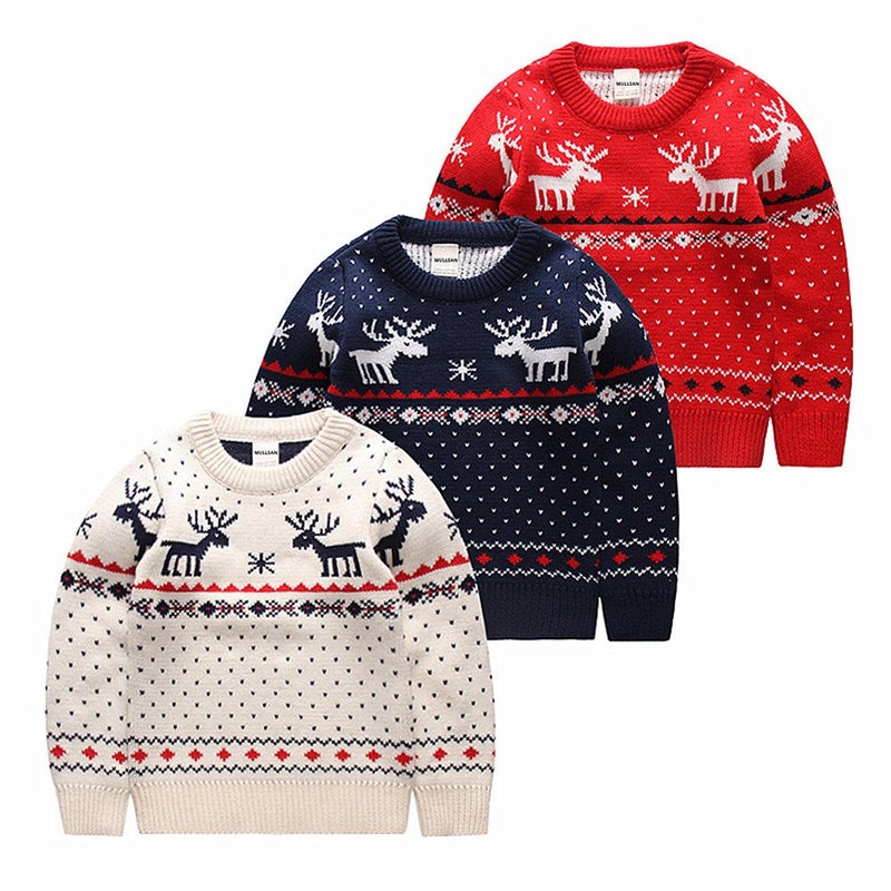 REDODECO Childrens Cotton Christmas Sweater Pullover Outfit Jumper for Christmas Party Photograph Best Gift (5T Red) - Image 3